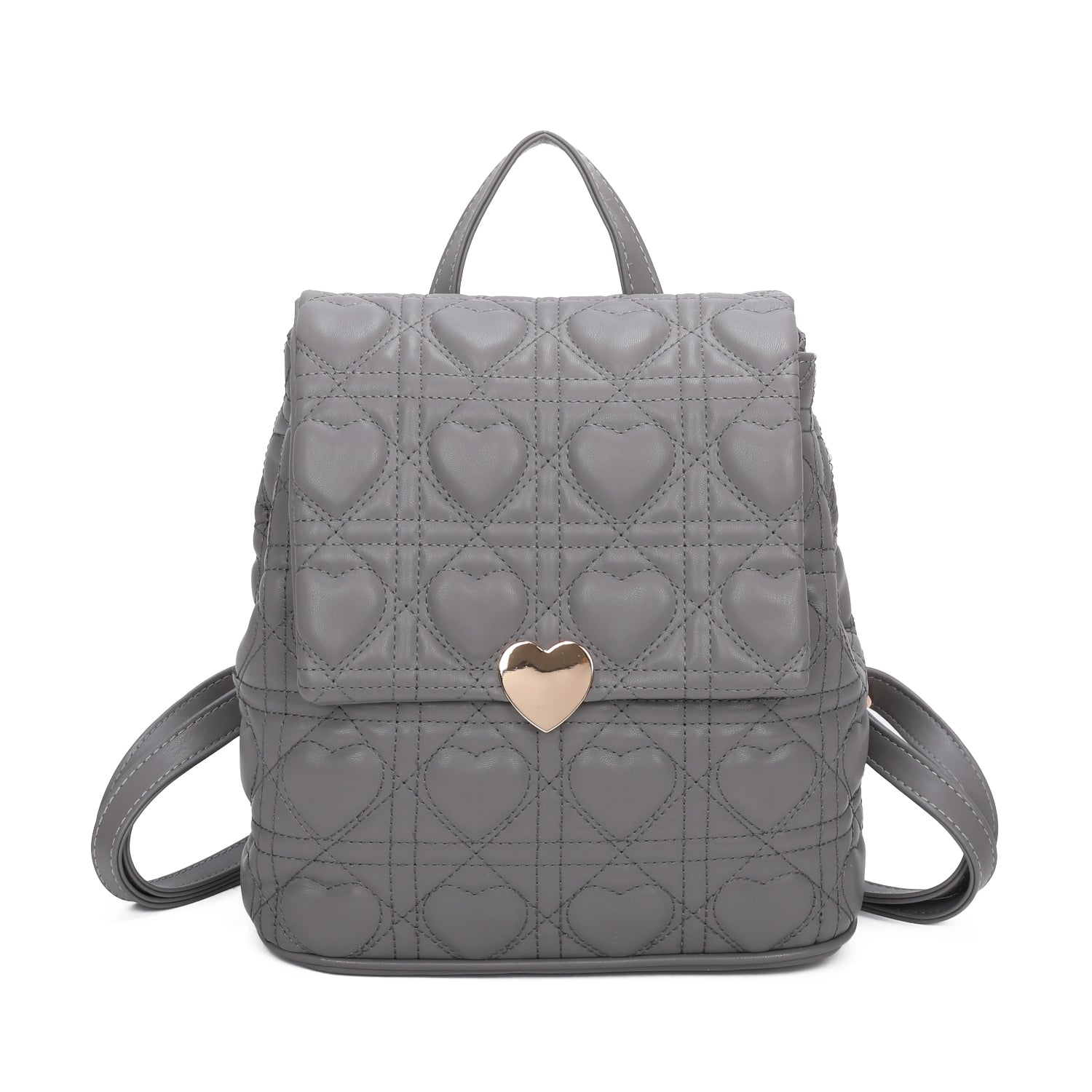 Charcoal Josie Quilted Hearts Backpack