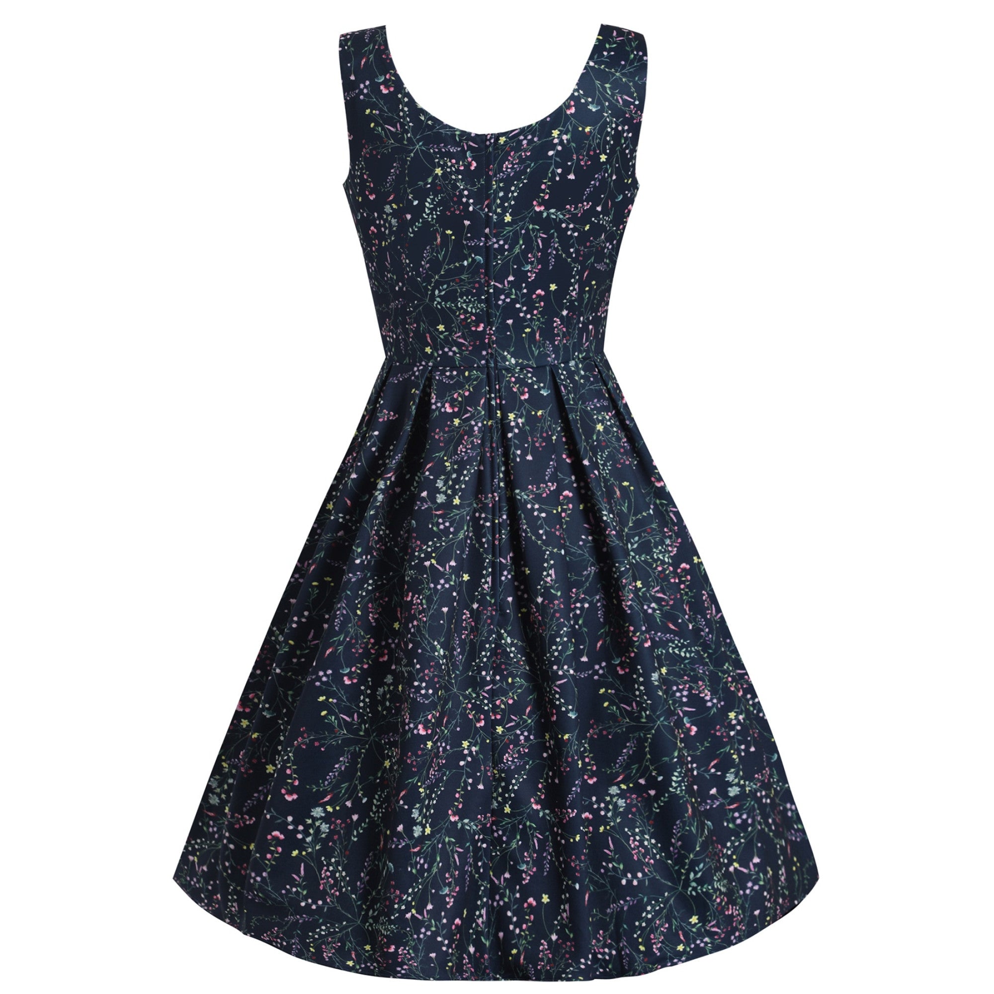 Navy Meadow Print Annabel Vintage Inspired Dress