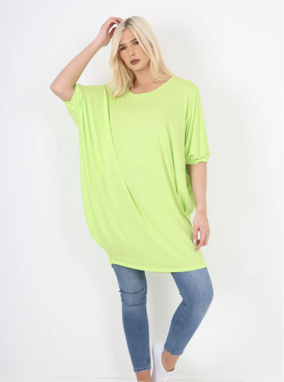 Lime Gilly Batwing Tunic Top