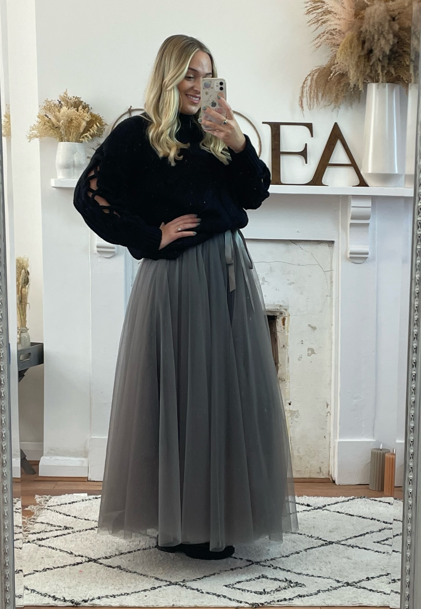 Charcoal Maxi Tulle Skirt