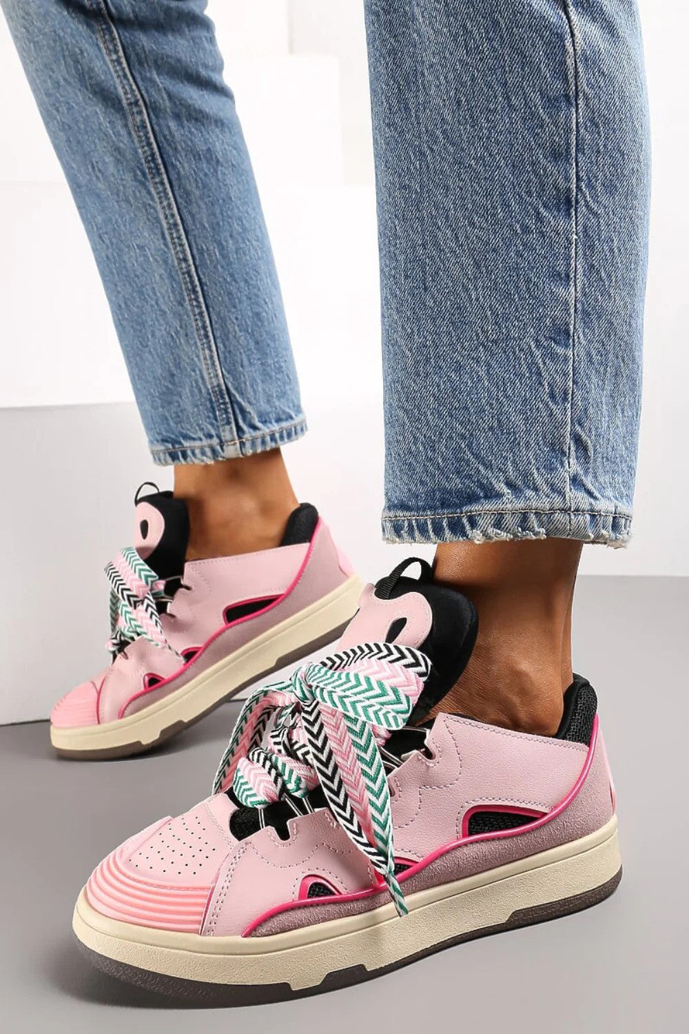 Pink Lexie Bow Detail Chunky Trainers