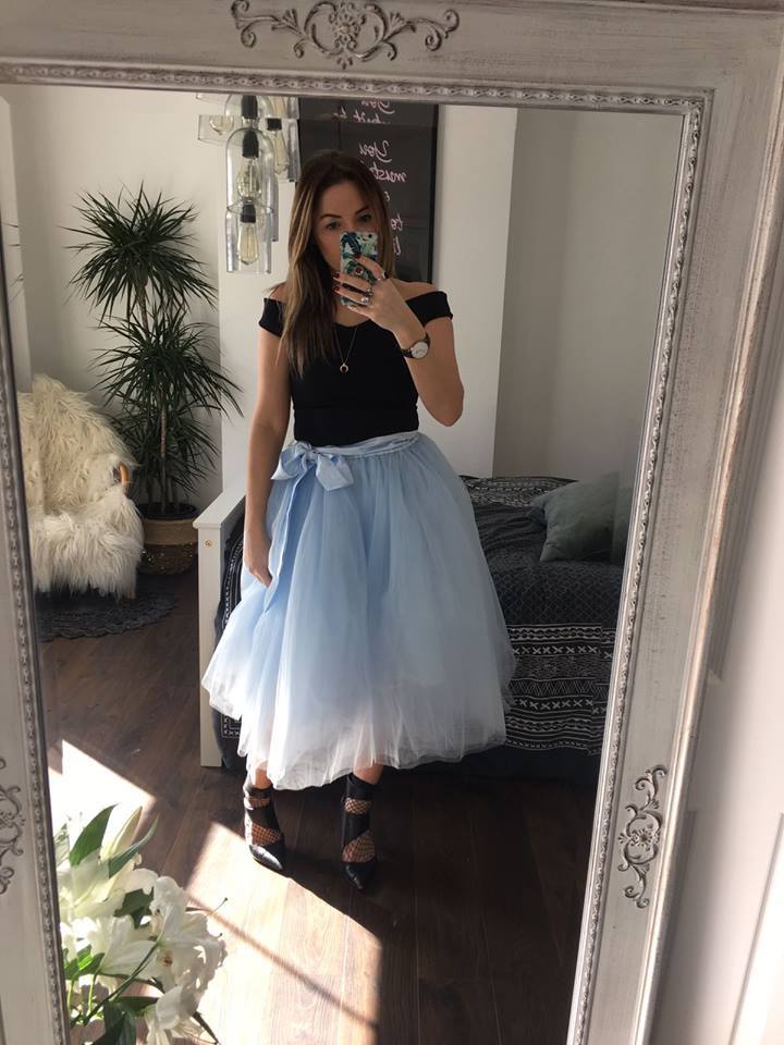 Baby Blue Midi Tulle Skirt