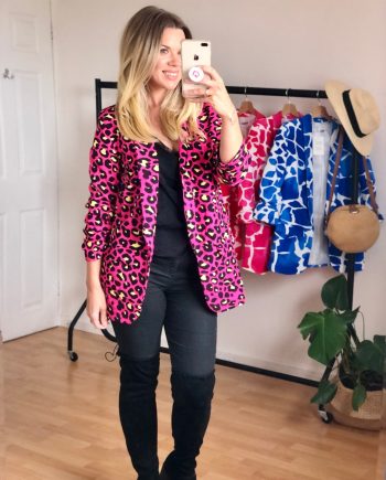 OUTLET Pink Leopard Print Blazer Sizes 8