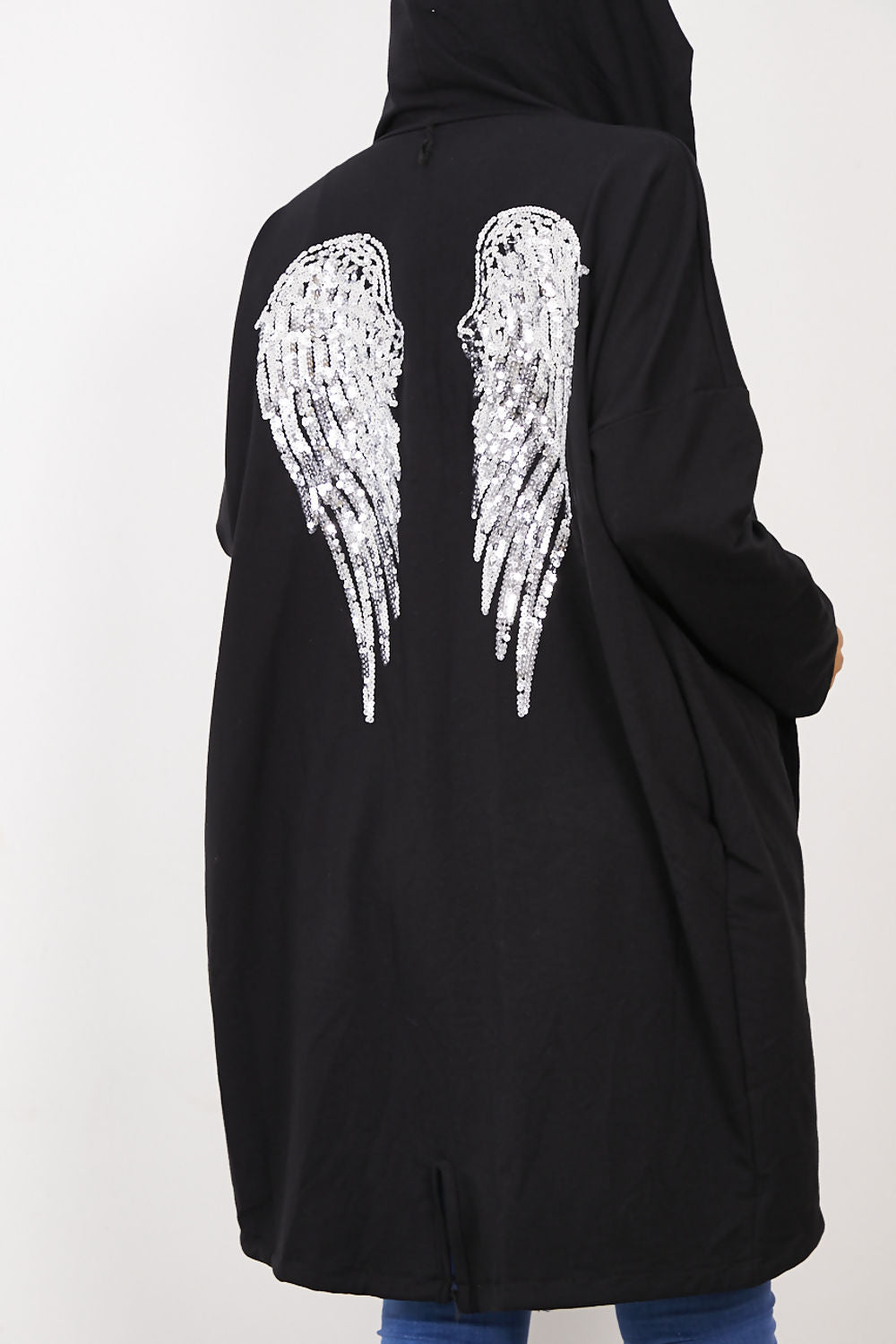 Black Sequin Angel Wing Jacket