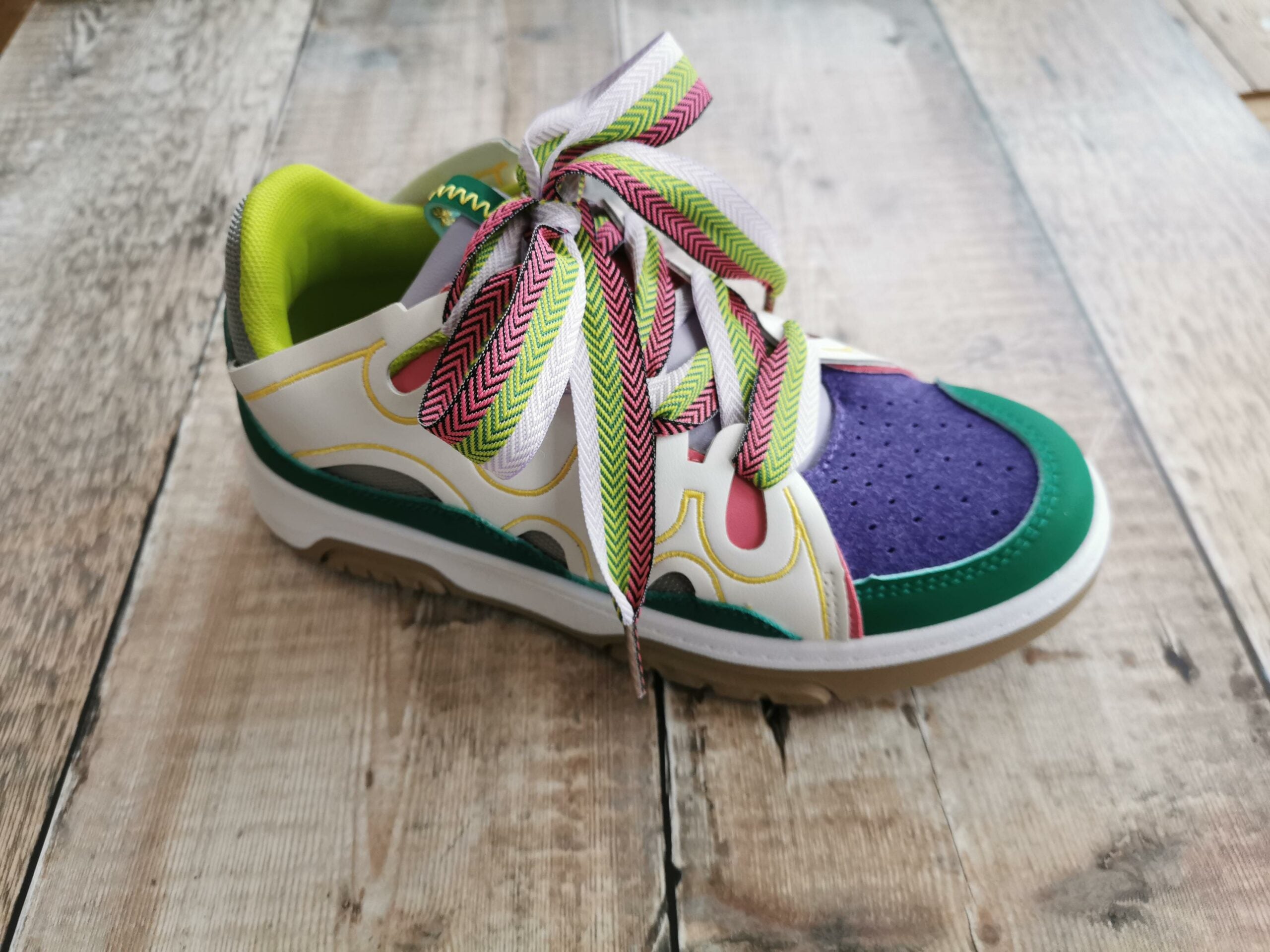 Mixed Green Lexie Bow Detail Chunky Trainers