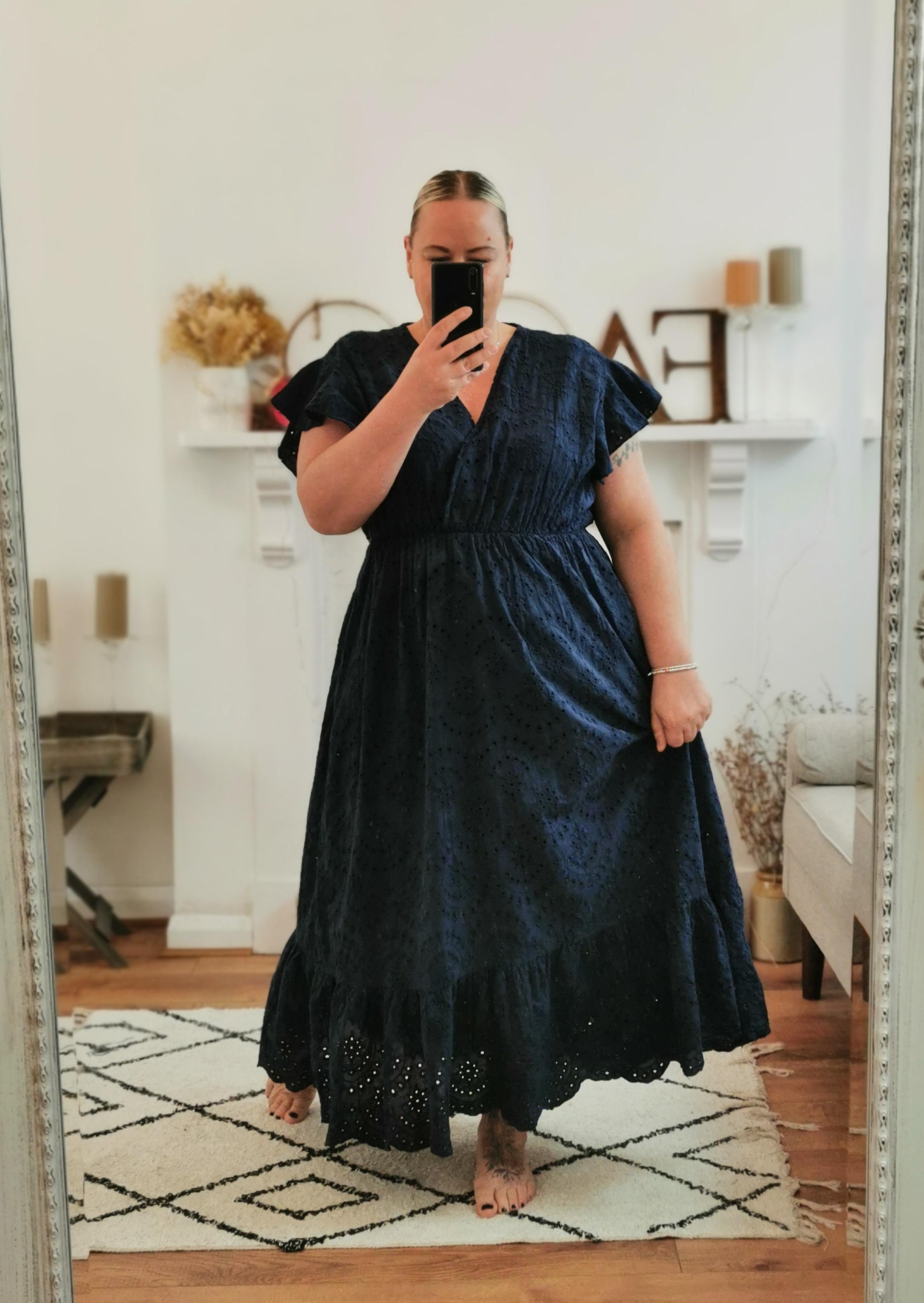 Navy Rosie Broderie Anglaise Midaxi Dress