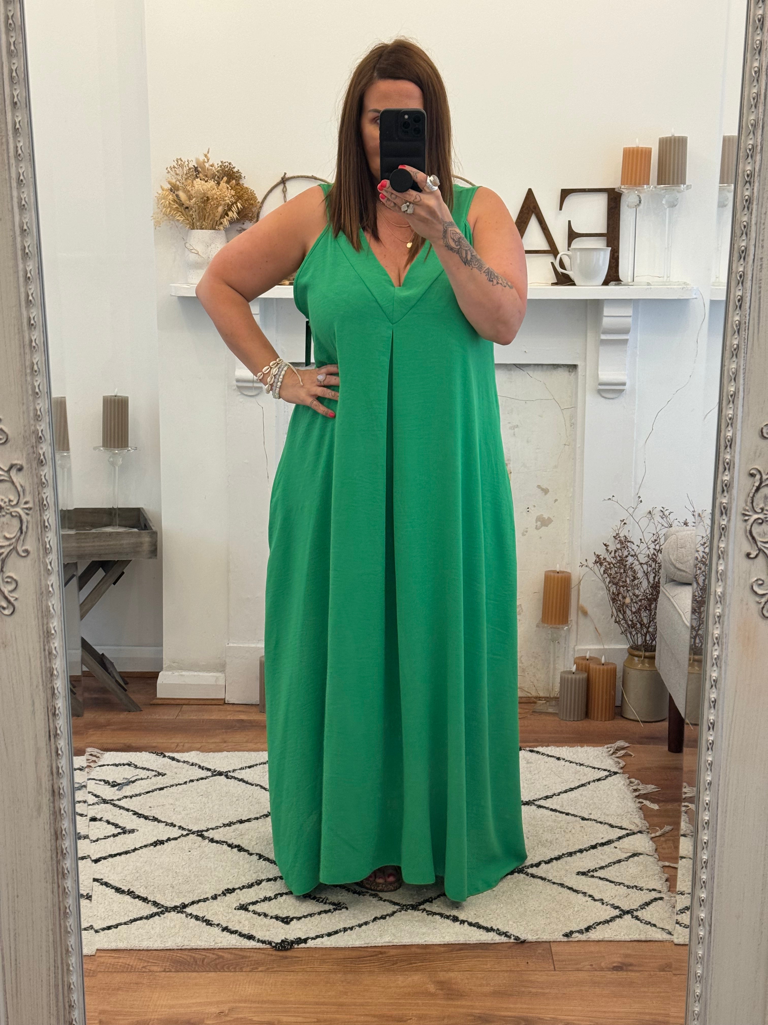Rich Green Janey Oversized Dress with Pockets