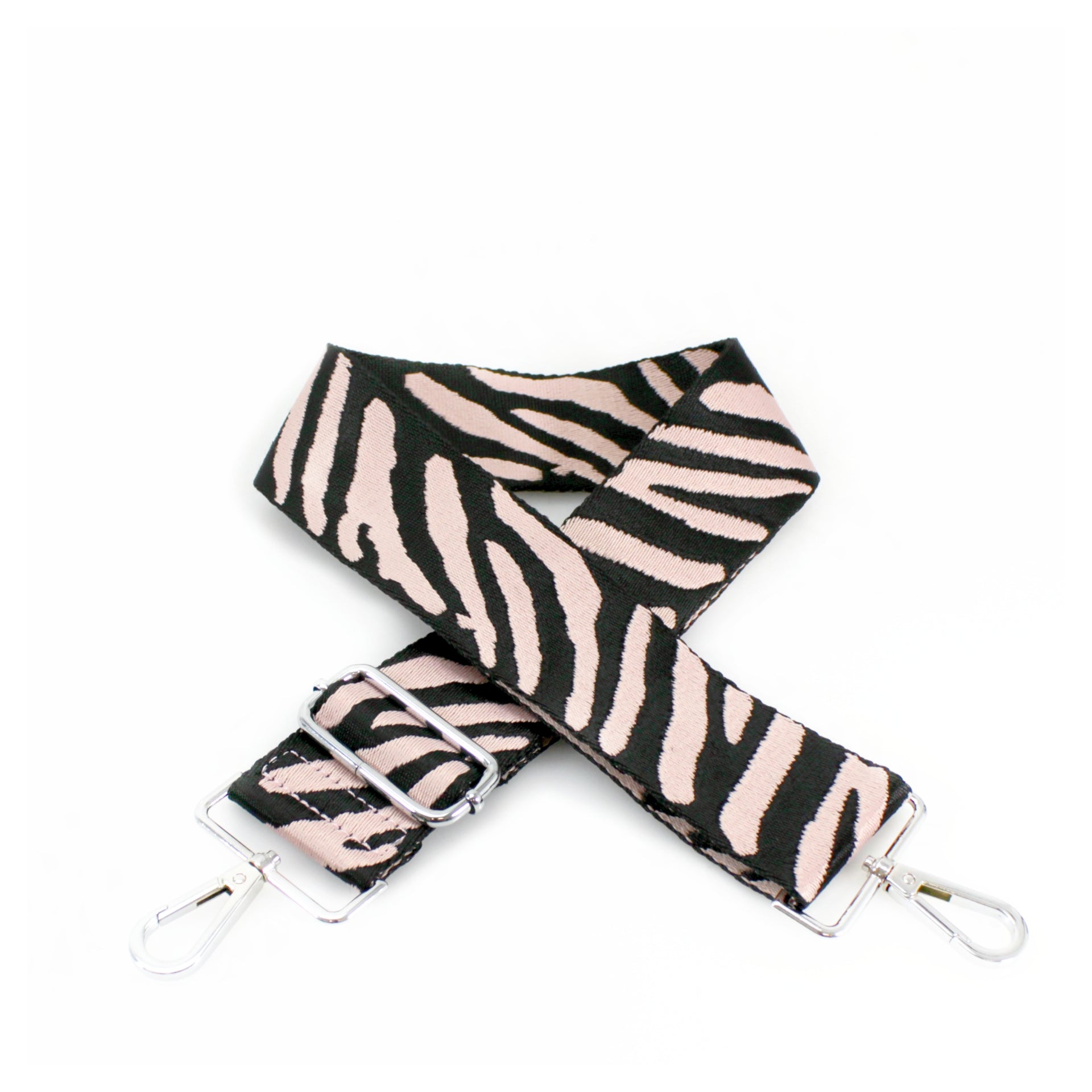 Pink Zebra Canvas Bag Strap