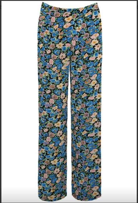 OUTLET Blue Flower Power Wide Leg Trousers Size 6-8