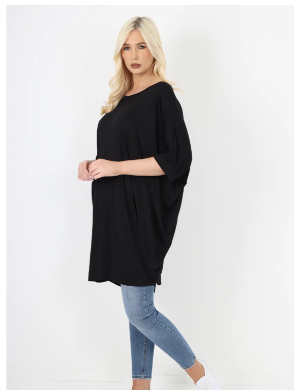 Black Gilly Batwing Tunic Top