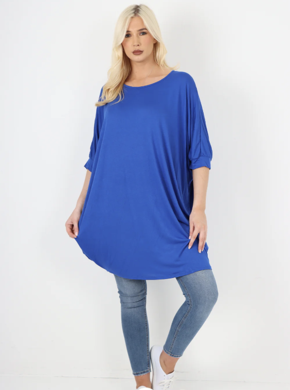 Royal Blue Gilly Batwing Tunic Top