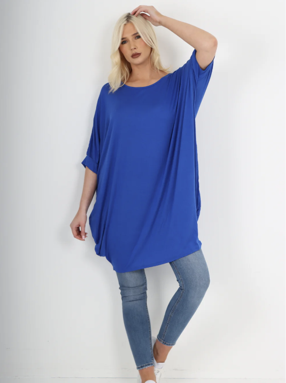 Royal Blue Gilly Batwing Tunic Top