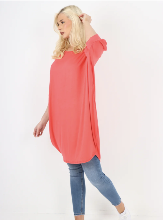Coral Gilly Batwing Tunic Top