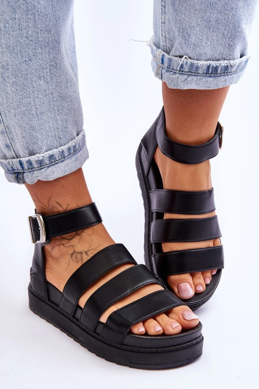 Black Roma Gladiator Sandals