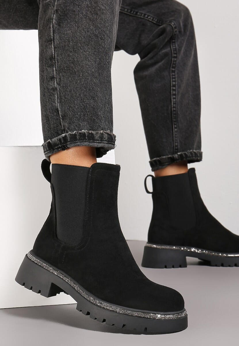 Black Idaho Faux Suede Ankle Boot